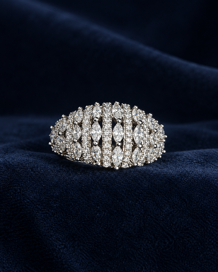 Marquise Cluster Zircon Ring