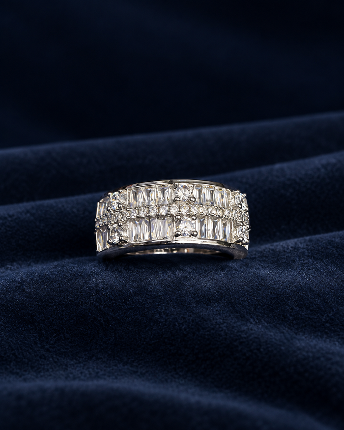 Baguette Zircon Statement Ring